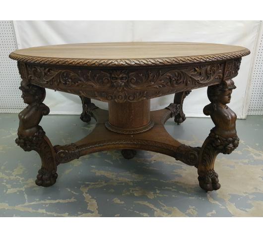 Oak carved table